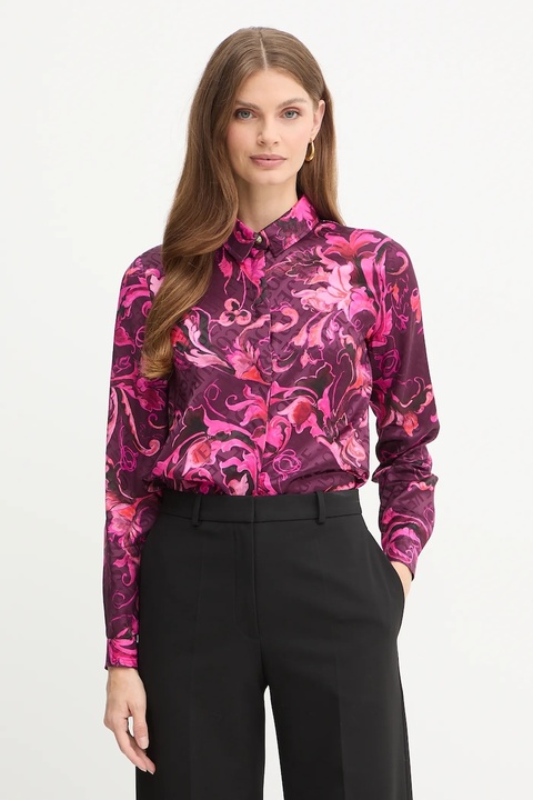 Versace Jeans Couture koszula damska kolor bordowy regular z kołnierzykiem klasycznym 79HAL201 NS671 - zdjęcie produktu nr 1