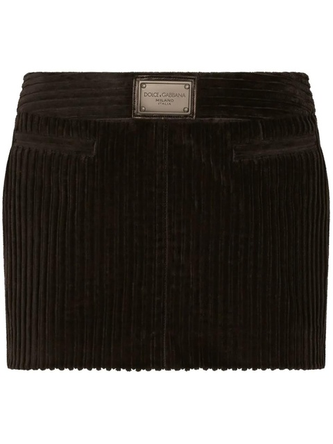 Dolce & Gabbana ribbed velvet mini skirt - Black - zdjęcie produktu nr 1