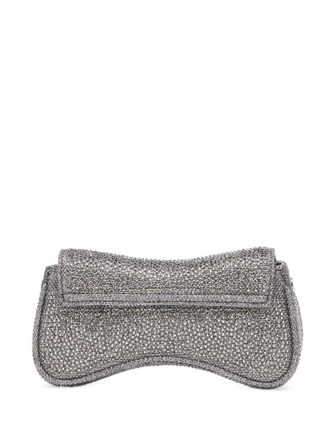 Diesel crystal-embellished logo-plaque clutch bag - Silver - zdjęcie produktu nr 1
