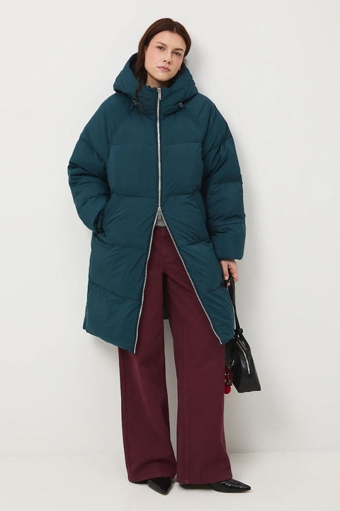 Medicine płaszcz puchowy kolor zielony - zdjęcie produktu nr 2
