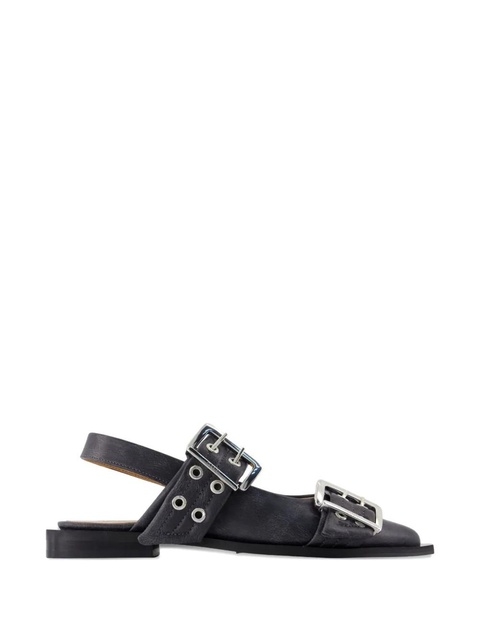 GANNI buckle pointed-toe flats - Black - zdjęcie produktu nr 2