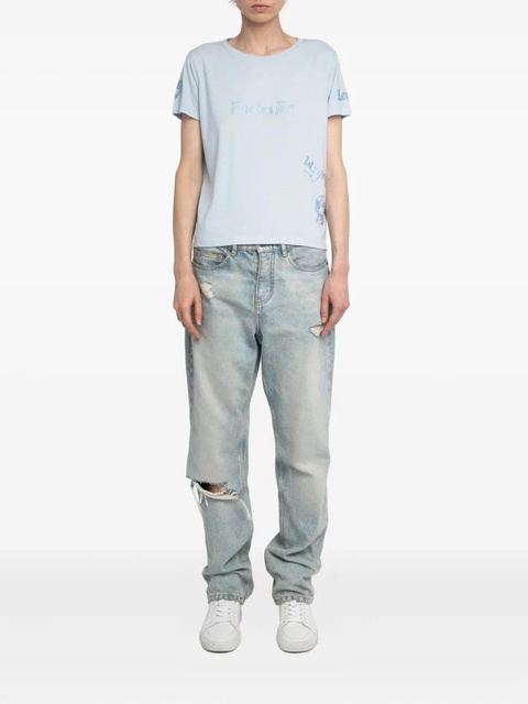 Zadig&Voltaire Alys crystal-embellished T-shirt - Blue - zdjęcie produktu nr 2