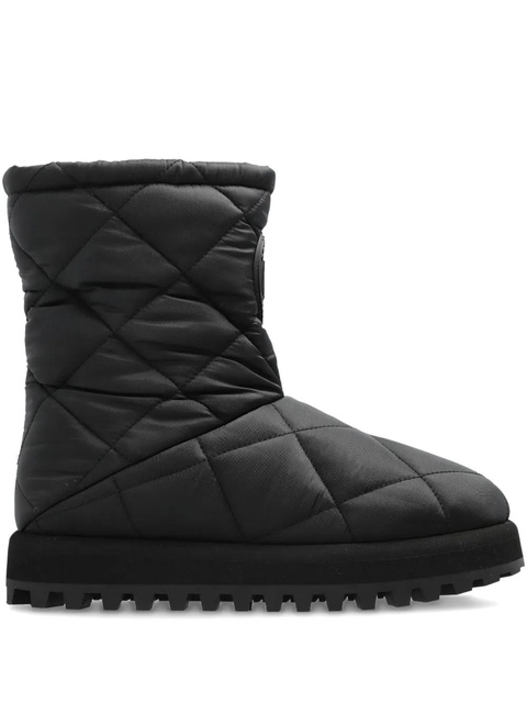 Dolce & Gabbana quilted-effect logo-detail boots - Black - zdjęcie produktu nr 1