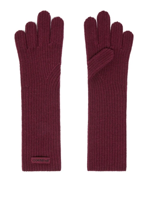 PINKO ribbed gloves - Red - zdjęcie produktu nr 1