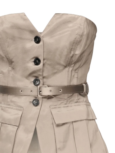Self-Portrait button-fastening belted top - Brown - zdjęcie produktu nr 2