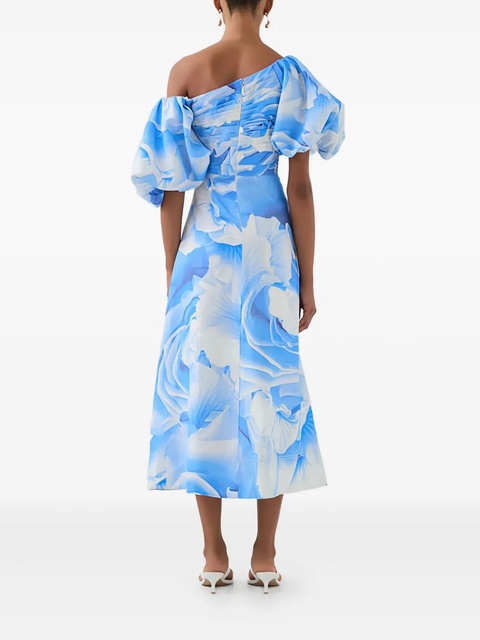 Aje Cadence ruched one-shoulder midi dress - Blue - zdjęcie produktu nr 2