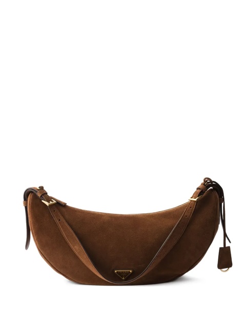 Prada large suede shoulder bag - Brown - zdjęcie produktu nr 1