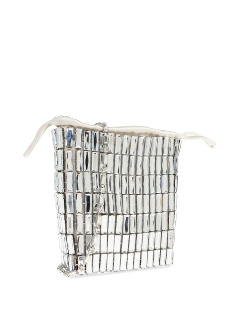 Self-Portrait crystal-embellished drawstring tote bag - Silver - zdjęcie produktu nr 2