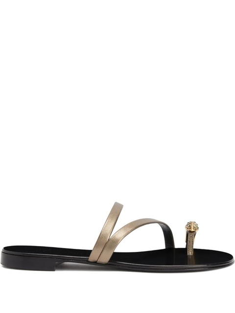 Giuseppe Zanotti Febe Snake metallic-leather sandals - Gold - zdjęcie produktu nr 1