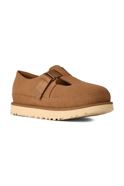 UGG półbuty zamszowe Goldenstar Mary Jane damskie kolor brązowy na platformie 1171506.CHE - zdjęcie produktu nr 2