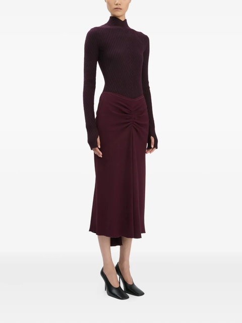 Victoria Beckham ribbed high-neck polo top - Red - zdjęcie produktu nr 2