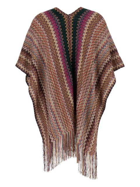 Missoni striped fringe poncho - Black - zdjęcie produktu nr 2