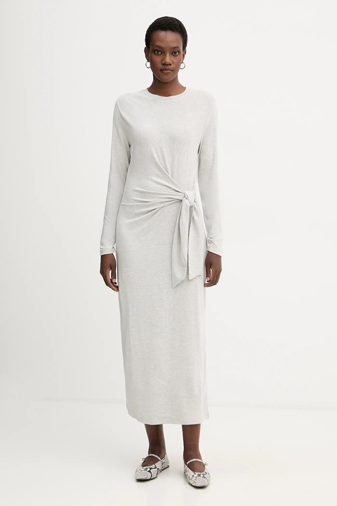 BOSS Orange sukienka kolor szary maxi prosta 50547821 - zdjęcie produktu nr 1