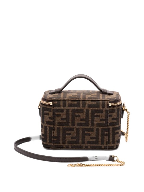 FENDI FF logo zipped make-up bag - Brown - zdjęcie produktu nr 1