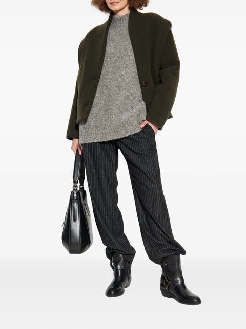 ISABEL MARANT padded-shoulder wool coat - Green - zdjęcie produktu nr 1