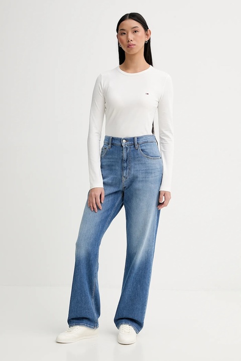 Tommy Jeans longsleeve kolor beżowy DW0DW19994 - zdjęcie produktu nr 2