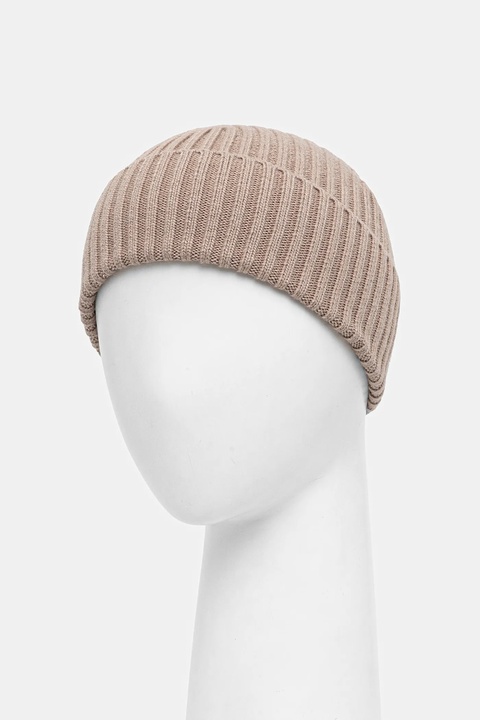 Sisley czapka z domieszką wełny kolor beżowy z cienkiej dzianiny 132HSA00B - zdjęcie produktu nr 2