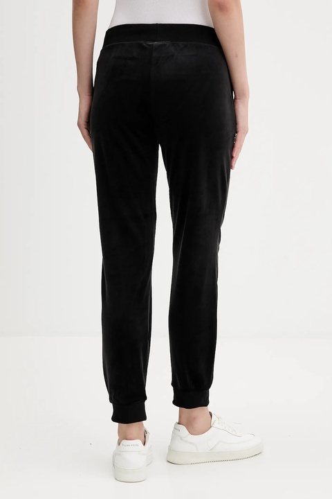 Juicy Couture spodnie dresowe welurowe damskie kolor czarny gładkie JCBBJ225802 - zdjęcie produktu nr 2