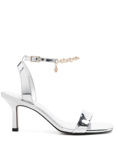 Maje 75mm mirror-effect leather sandals - Silver - zdjęcie produktu nr 1