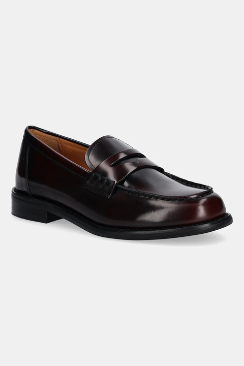 Vagabond Shoemakers mokasyny skórzane LINN damskie kolor bordowy na płaskim obcasie 6036-004-54 - zdjęcie produktu nr 1
