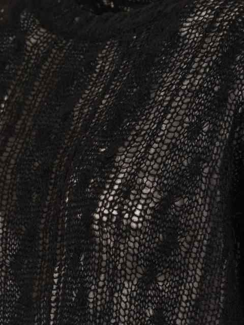 Alanui open-work ruffled jumper - Black - zdjęcie produktu nr 2