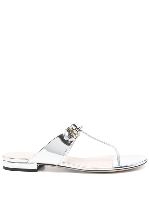 Gucci Horsebit flap sandals - Silver - zdjęcie produktu nr 1