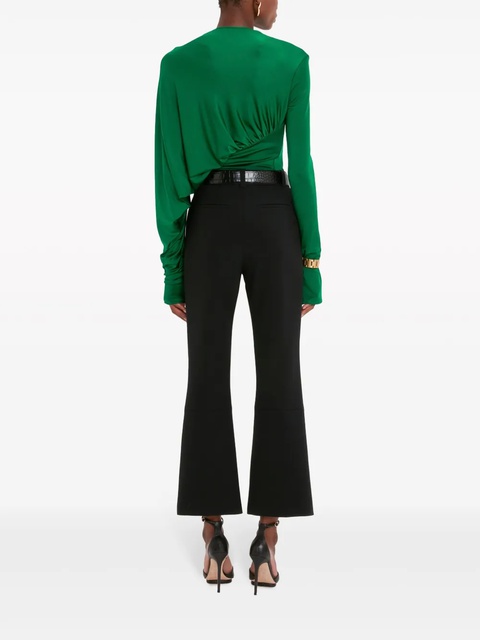 Victoria Beckham long-sleeve gathered-detail top - Green - zdjęcie produktu nr 2