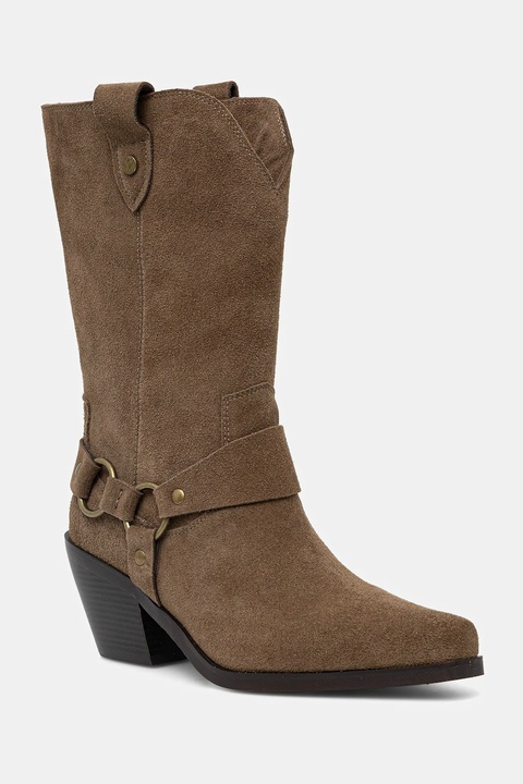 Answear.LAB kowbojki zamszowe kolor brązowy na słupku - zdjęcie produktu nr 2