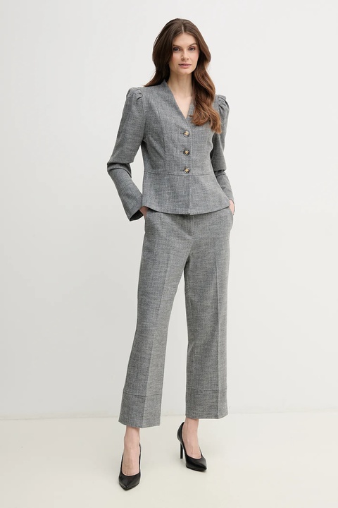 Joseph Ribkoff spodnie damskie kolor szary proste high waist 244007 - zdjęcie produktu nr 2