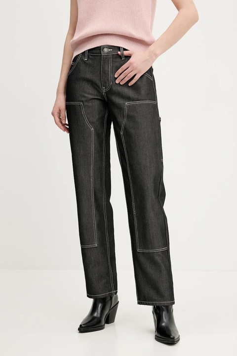 Guess Originals spodnie damskie kolor szary proste medium waist W5RG10 D5L30 - zdjęcie produktu nr 1