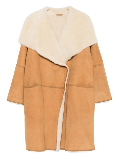 TOTEME draped shearling coat - Brown - zdjęcie produktu nr 1
