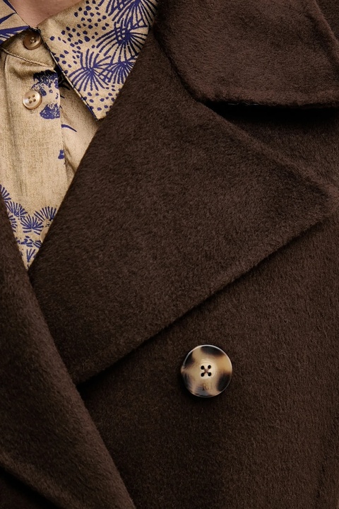 Pedro del Hierro płaszcz z dodatkiem wełny kolor brązowy 7522237 - zdjęcie produktu nr 1