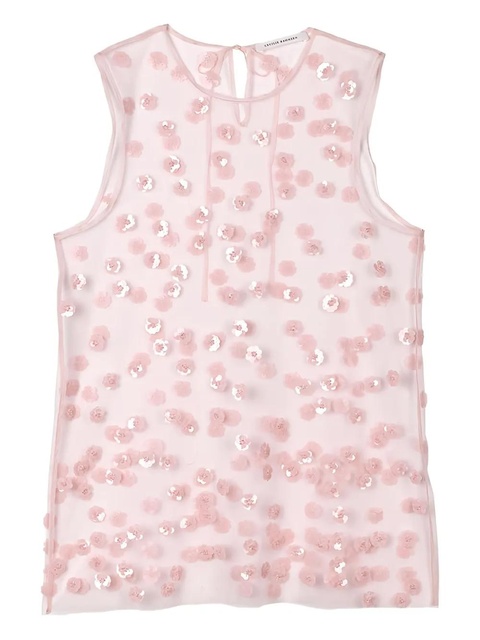 Cecilie Bahnsen Utania sequin blossom tulle top - Pink - zdjęcie produktu nr 1