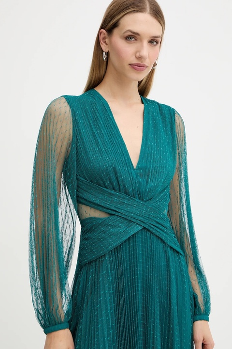 Twinset sukienka kolor turkusowy maxi rozkloszowana 252TT2021 - zdjęcie produktu nr 1