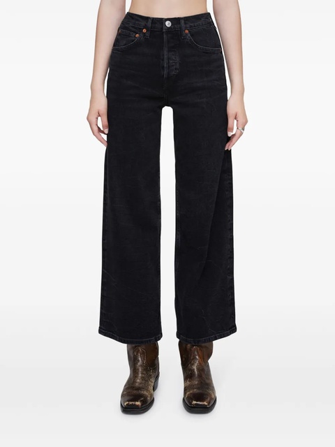RE/DONE wide-leg cropped jeans - Black - zdjęcie produktu nr 2