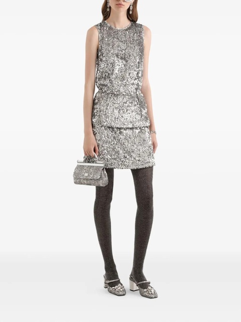 Dolce & Gabbana sequined mini skirt - Silver - zdjęcie produktu nr 2