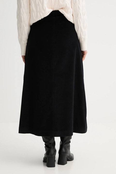 United Colors of Benetton spódnica bawełniana kolor czarny midi rozkloszowana 494BD0058 - zdjęcie produktu nr 2