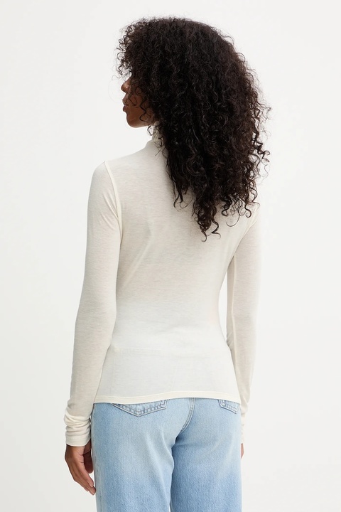 BOSS longsleeve z wełną kolor beżowy z półgolfem 50550639 - zdjęcie produktu nr 2