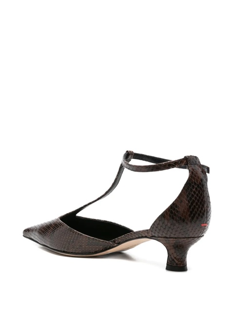 Aeyde 30mm snakeskin leather pump - Brown - zdjęcie produktu nr 2