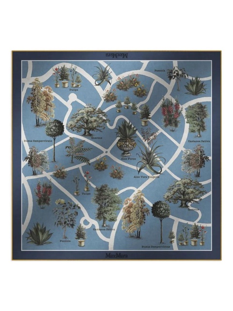 Max Mara botanical-print scarf - Blue - zdjęcie produktu nr 1