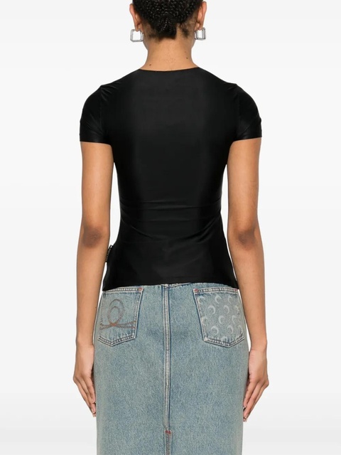 Marine Serre draped jersey top - Black - zdjęcie produktu nr 2