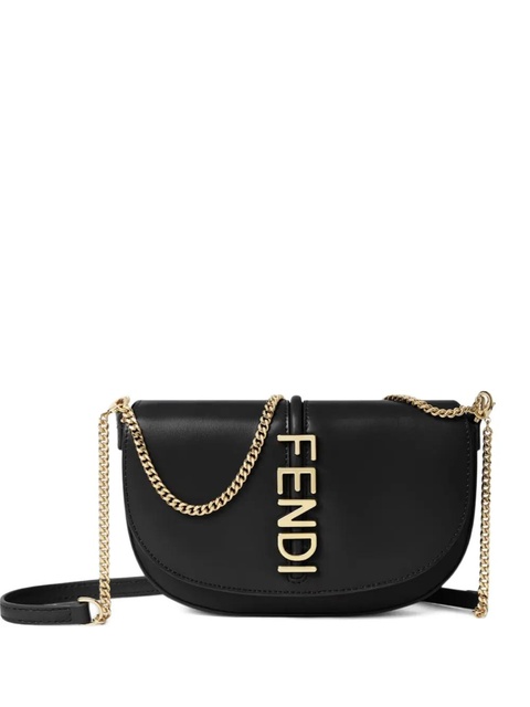 FENDI Fendigraphy chain shoulder bag - Black - zdjęcie produktu nr 1