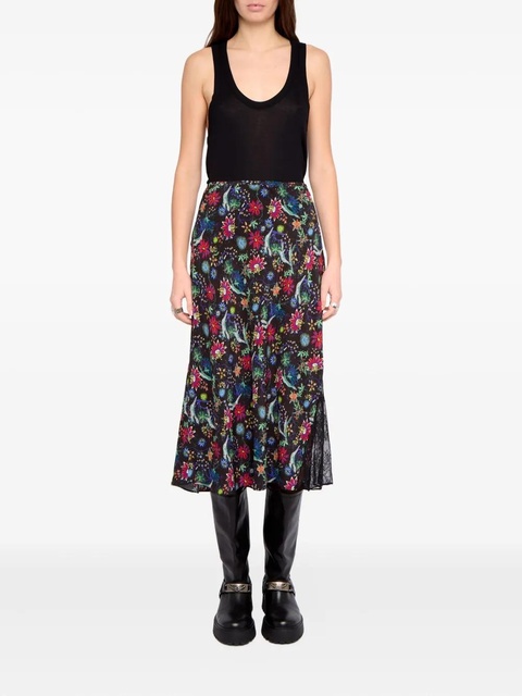 Zadig&Voltaire Jayla floral midi skirt - Blue - zdjęcie produktu nr 2