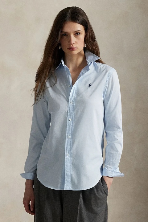 Polo Ralph Lauren koszula bawełniana damska kolor niebieski regular z kołnierzykiem klasycznym 211A92177 - zdjęcie produktu nr 1