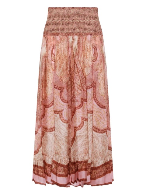 ZIMMERMANN paisley-print midi skirt - Red - zdjęcie produktu nr 1