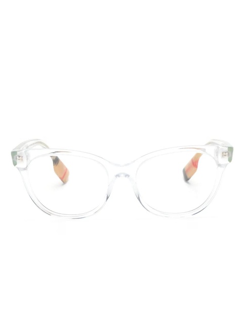 Burberry Eyewear logo-plaque cat-eye glasses - White - zdjęcie produktu nr 1