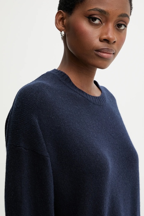 United Colors of Benetton sweter z dodatkiem wełny damski kolor granatowy lekki 126WD10E4 - zdjęcie produktu nr 2