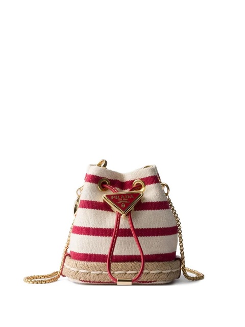 Prada striped canvas mini bag - Neutrals - zdjęcie produktu nr 1