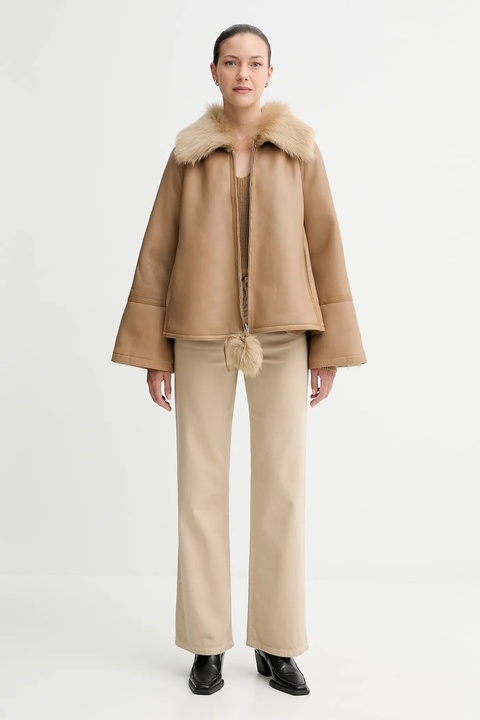 By Malene Birger kurtka skórzana dwustronna ODELLIES kolor brązowy przejściowa Q72585001 - zdjęcie produktu nr 2