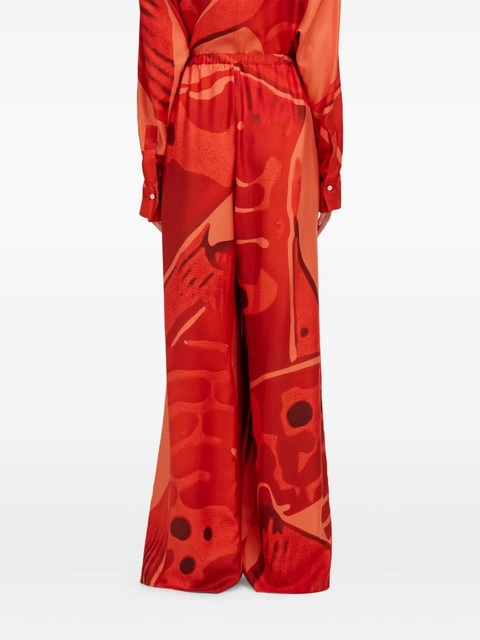 Ferragamo silk palazzo trousers - Red - zdjęcie produktu nr 2